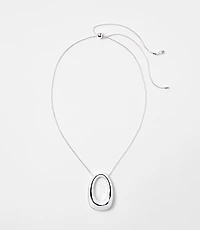 Open Oval Pull Tie Pendant Necklace