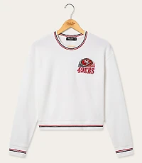 Junk Food San Francisco 49ers Striped Ribbed Cropped Fleece