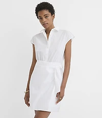 Petite Poplin Wrap Mini Shirtdress
