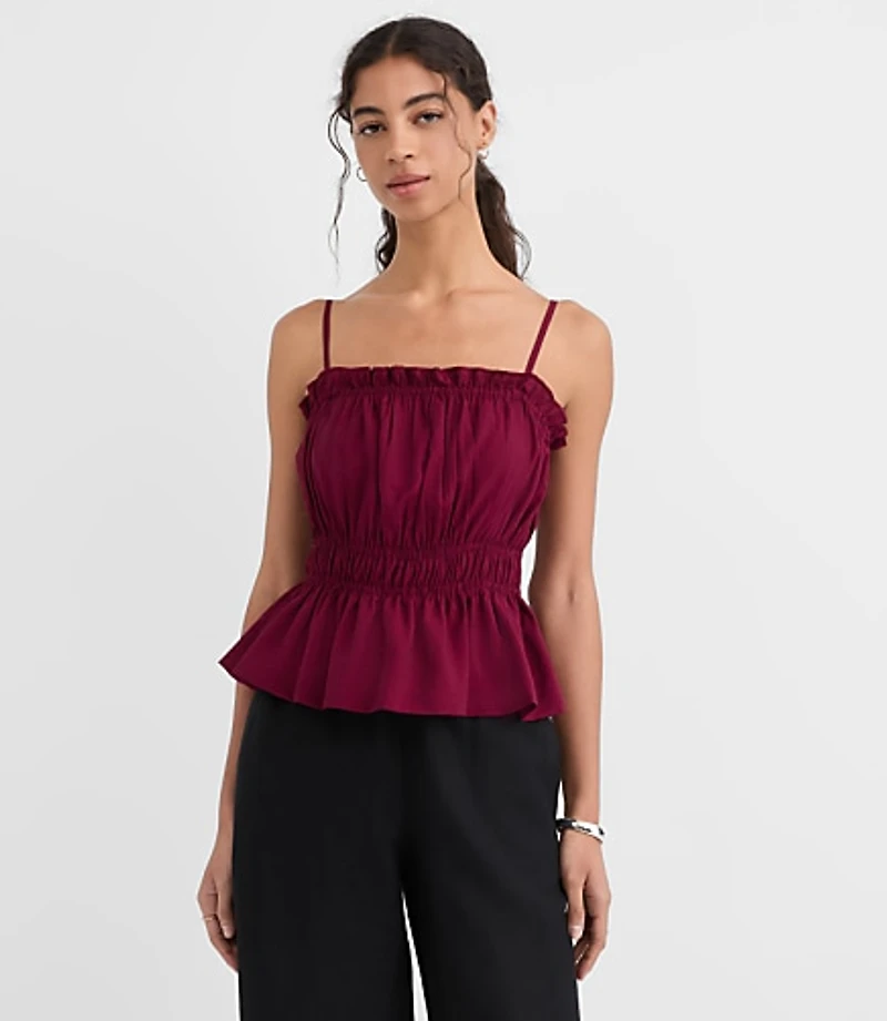 Ruffle Smocked Waist Cami