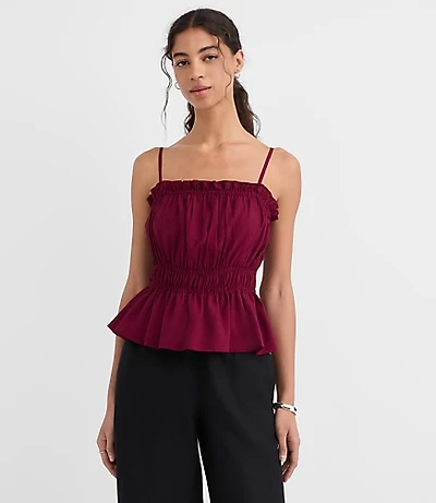 Ruffle Smocked Waist Cami