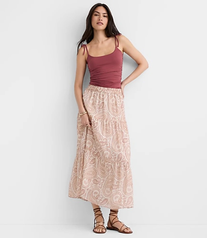 Paisley Tiered Maxi Skirt