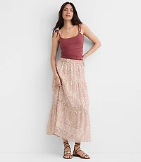 Paisley Tiered Maxi Skirt