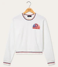 Junk Food Denver Broncos Striped Ribbed Cropped Fleece