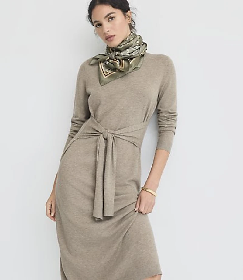 Petite Belted Midi Sweater Dress