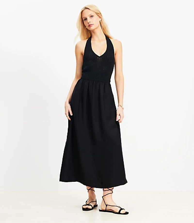 Crochet Halter Midi Dress