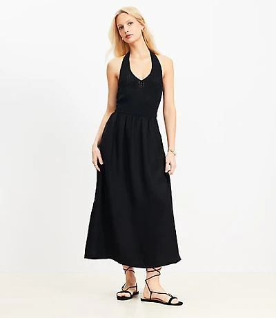 Crochet Halter Midi Dress