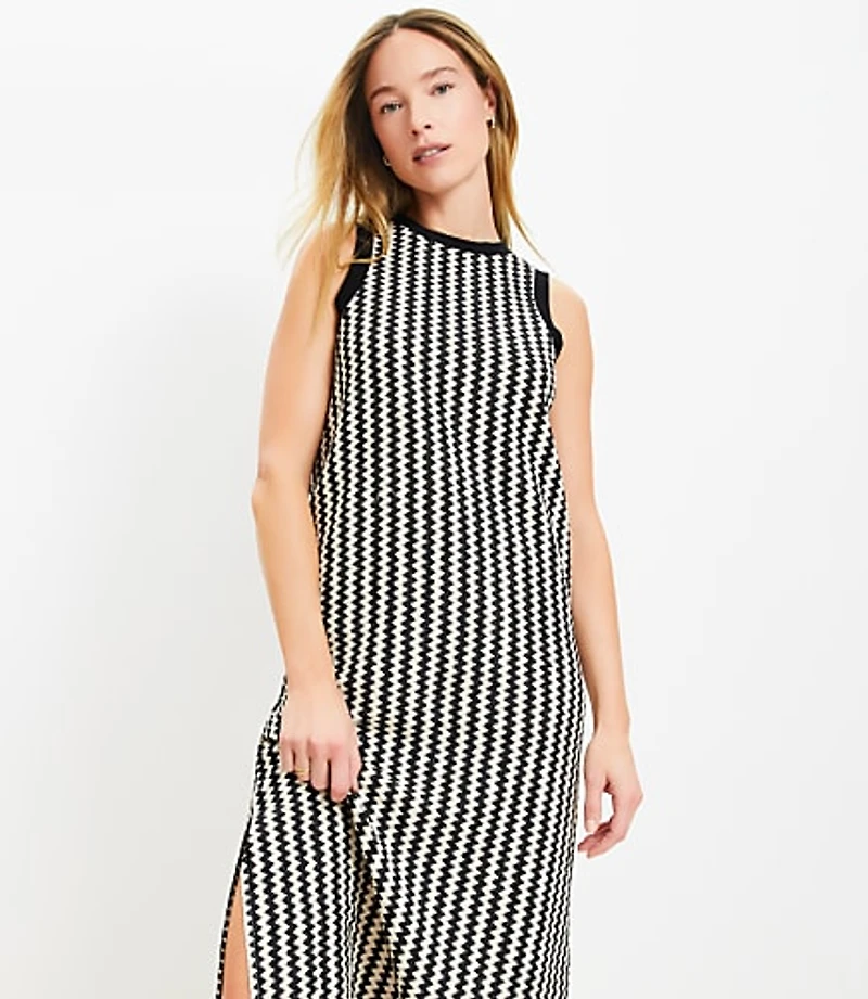 LOFT Beach Zig Zag Crochet Midi Dress