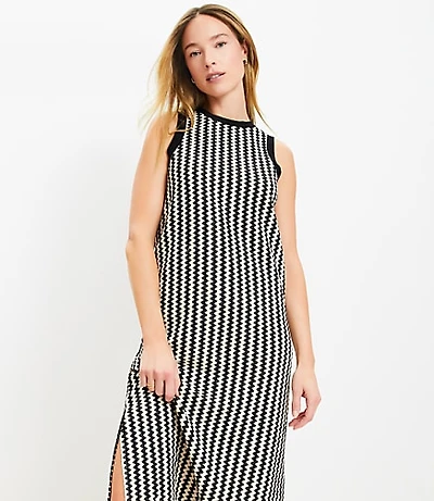 LOFT Beach Zig Zag Crochet Midi Dress