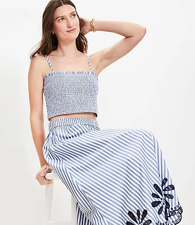 Striped Poplin Smocked Cami