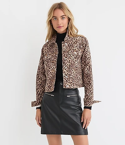 Leopard Print Denim Jacket
