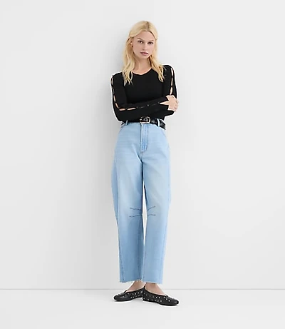 Rivete Tall Fresh Cut Horseshoe Jeans Haze Wash