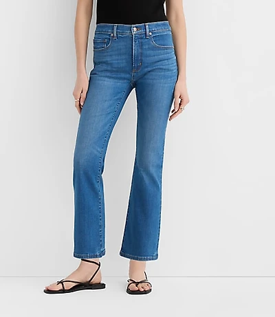 Rivete Tall Curvy Mid Rise Kick Crop Jeans Dark Wash