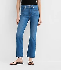 Rivete Tall Curvy Mid Rise Kick Crop Jeans Dark Wash