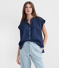 Petite Chambray Everyday Dolman Shirt