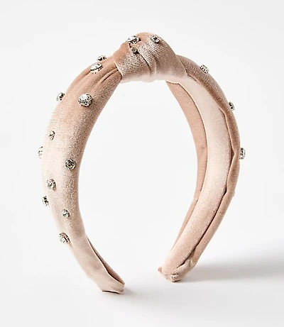 Sparkle Embellished Velvet Knot Headband
