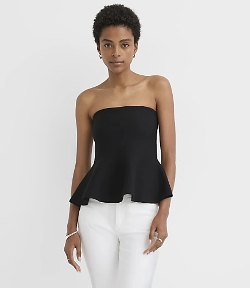 Strapless Peplum Sweater Top