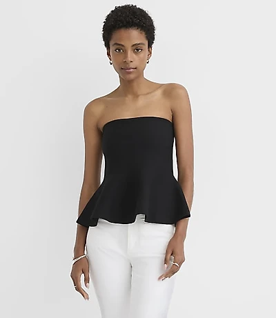 Strapless Peplum Sweater Top