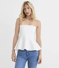 Strapless Peplum Sweater Top