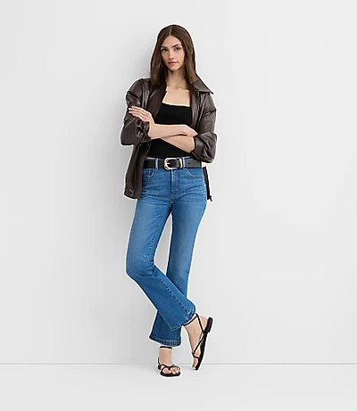 Rivete Tall Mid Rise Kick Crop Jeans Dark Wash