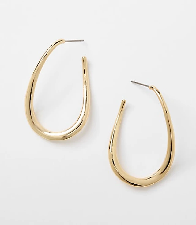 Modern Teardrop Hoop Earrings