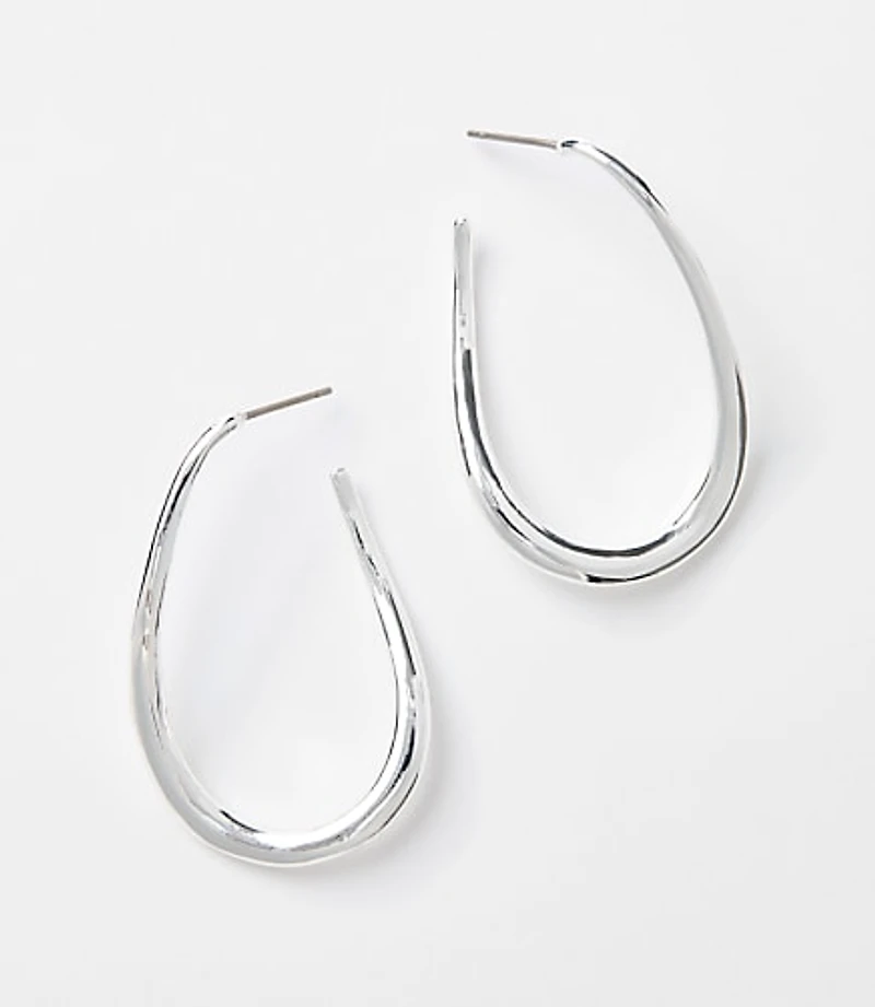 Modern Teardrop Hoop Earrings