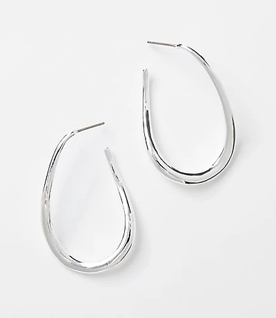 Modern Teardrop Hoop Earrings