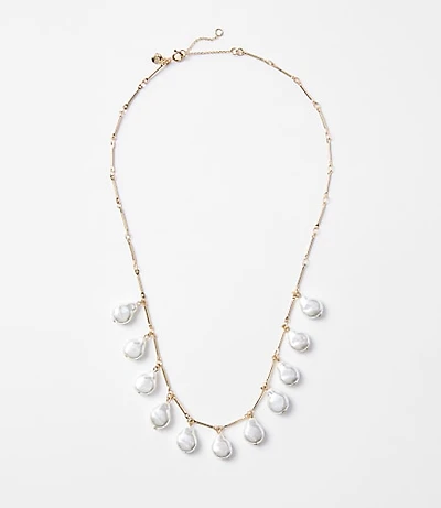 Pearlized Drop Statement Necklace