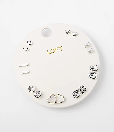 Mother Of Pearl Heart Stud Earring Set
