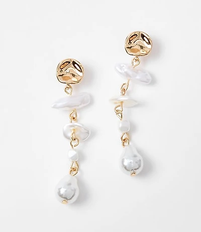 Mother Of Pearl Linear Statement Earrings