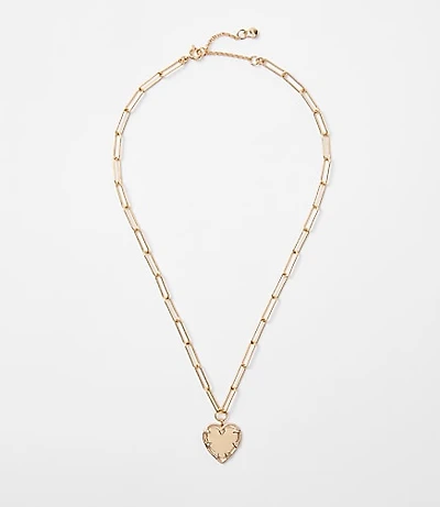 Sparkle Heart Chain Link Necklace