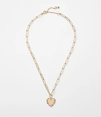 Sparkle Heart Chain Link Necklace