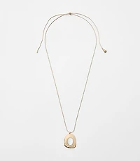 Mother Of Pearl Pull Tie Pendant Necklace