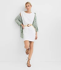 Shirred Terry Mini Pocket Dress