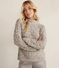 Haven Well Within Lurex Blend Pointelle Crewneck Sweater