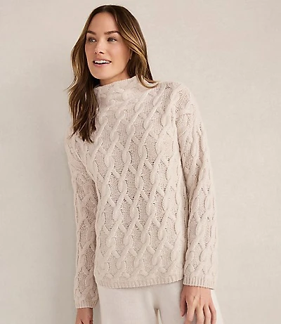 Haven Well Within Cashmere Cable Mock Neck Sweater
