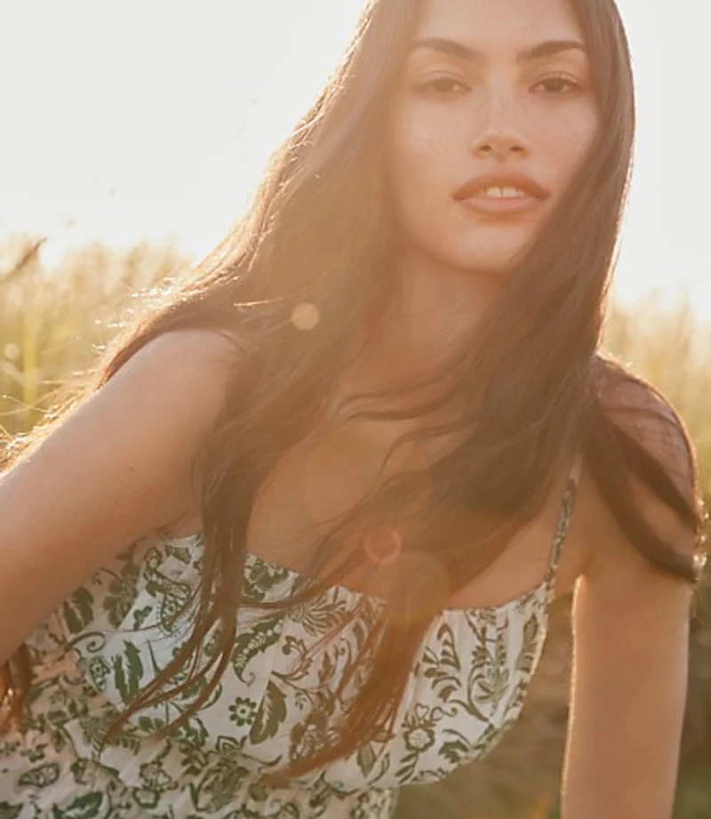 Petite Floral Smocked Peplum Cami