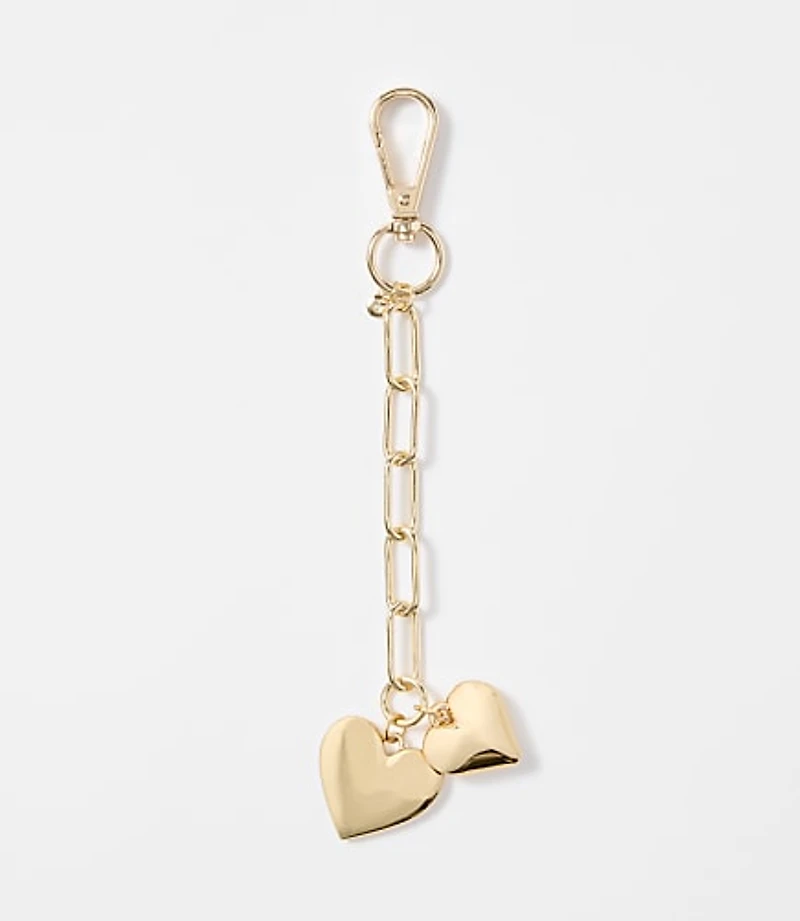 Double Heart Bag Charm