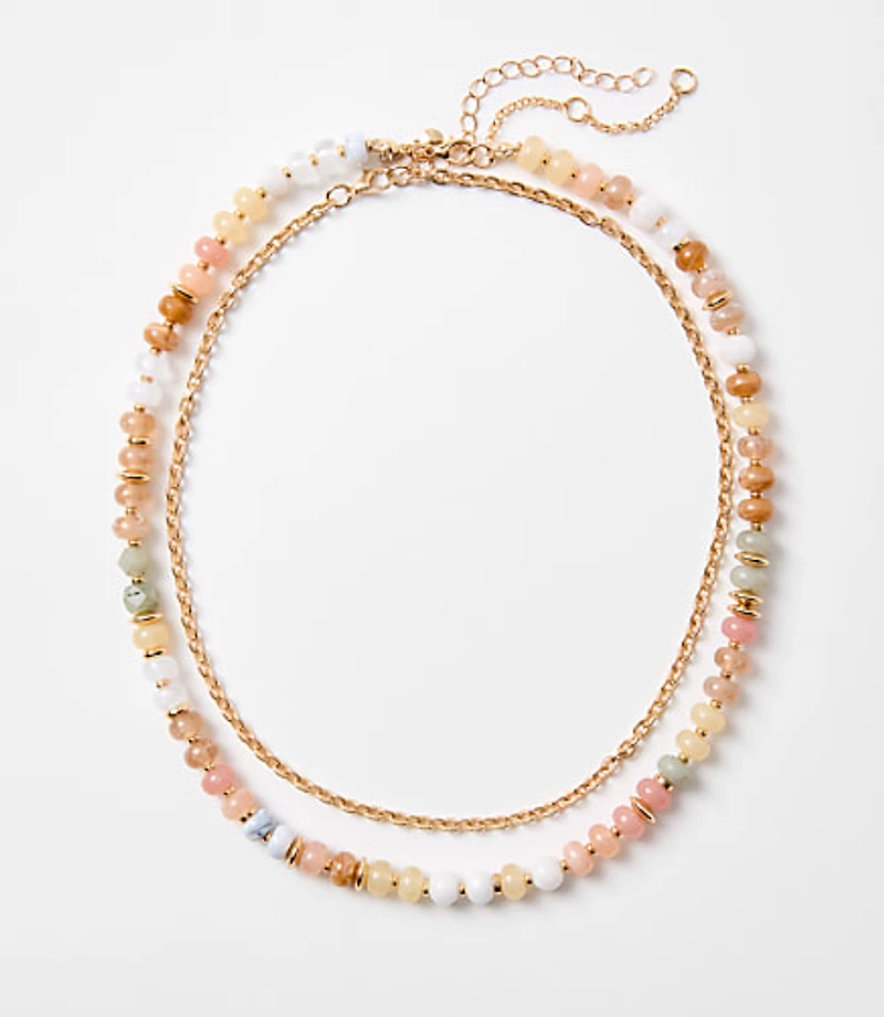 Beaded Chunky Statement Necklace Set