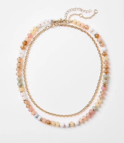 Beaded Chunky Statement Necklace Set