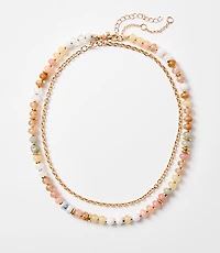 Beaded Chunky Statement Necklace Set