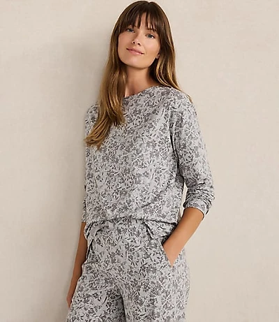 Haven Well Within Organic Cotton Jersey Muted Floral Bateau Neck Tee