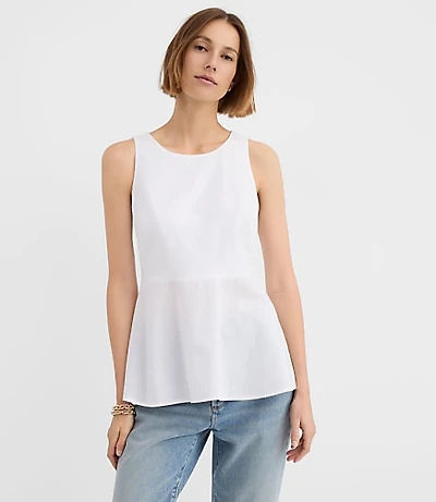 Petite Linen Cotton Peplum Top
