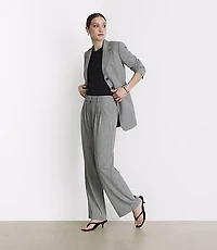 LOFT Versa Seasonless Stretch Double Pleat Relaxed Straight Pants Mini Houndstooth