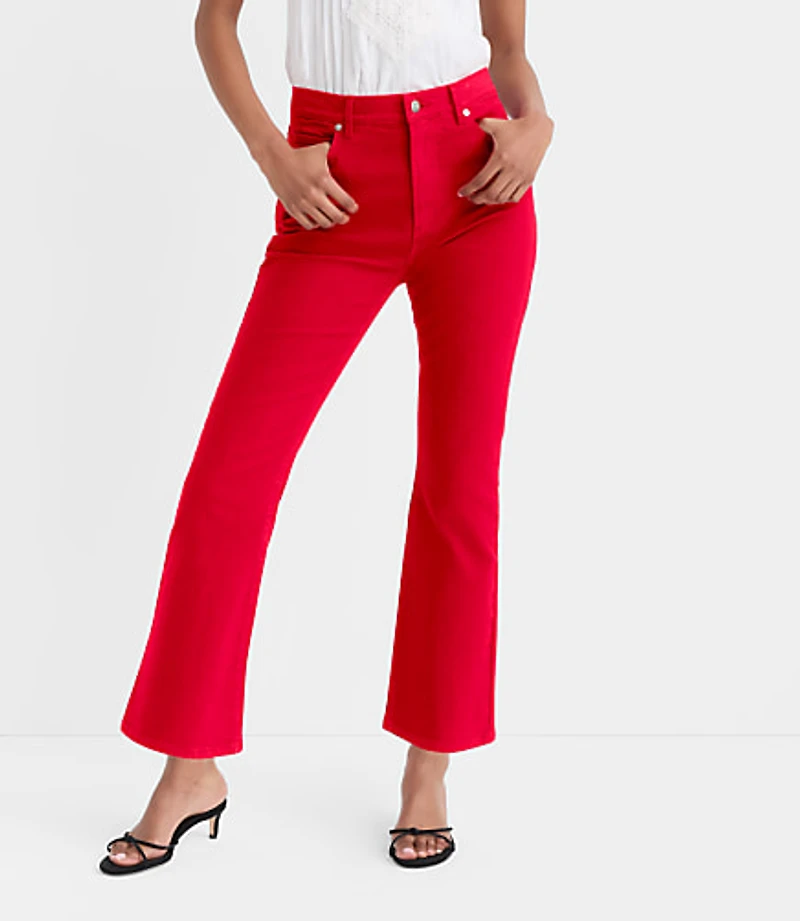 Rivete Petite Curvy High Rise Kick Crop Jeans Maple Cherry