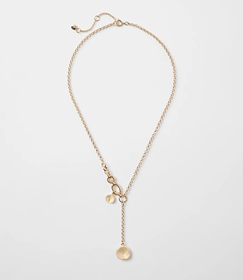 Coin Drop Chain Link Necklace