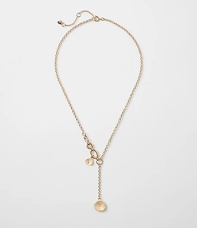 Coin Drop Chain Link Necklace