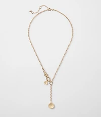 Coin Drop Chain Link Necklace