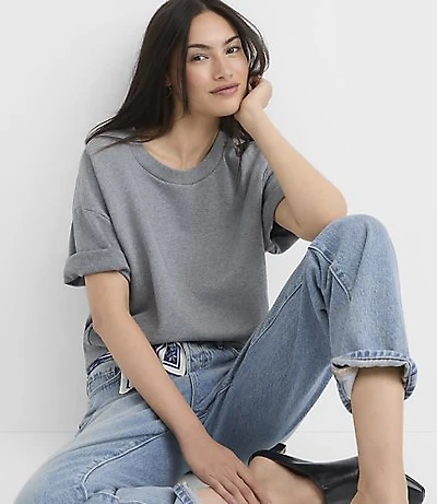Heathered Short Sleeve Sweatshirt