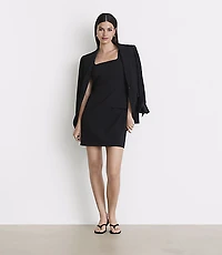 LOFT Versa Seasonless Stretch Square Neck Mini Pocket Dress
